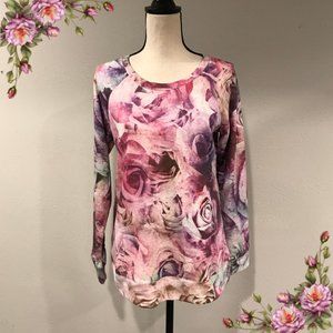 Floral rose print sweatshirt
